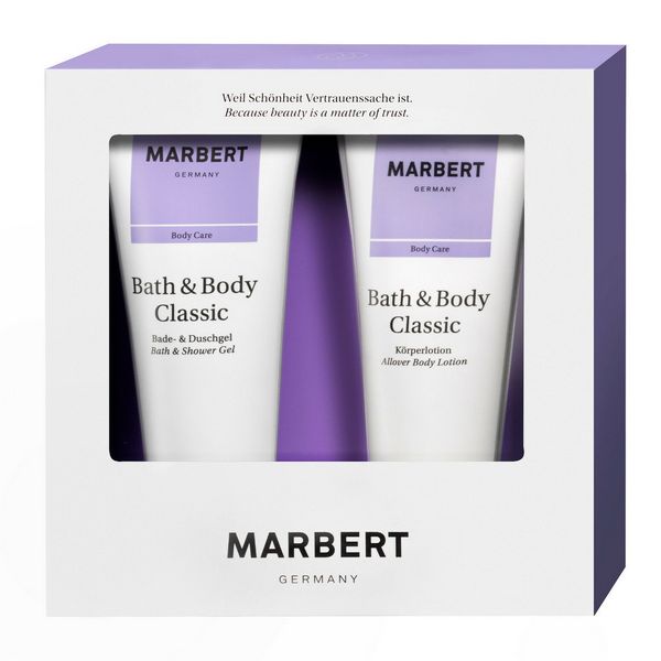 Marbert Bath & Body Classic Duschgel 200ml & Körperlotion 200 ml, Körperpflegeset