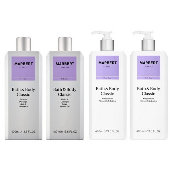 Marbert Bath & Body Classic Bath & Shower Gel 2 x 400ml + Body Lotion 2 x 400ml