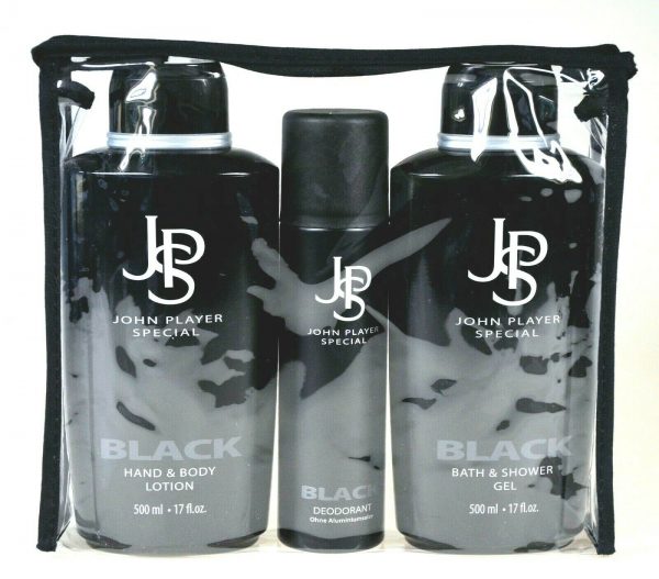 John Player Special Black Shower Gel 500ml + Body Lotion 500ml + Deodorant 150ml