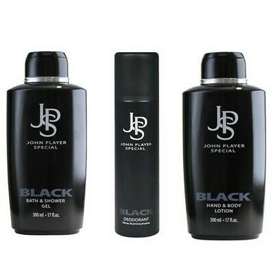 John Player Special Black Body Lotion 500 ml & Duschgel 500 ml & Deodorant 150 ml