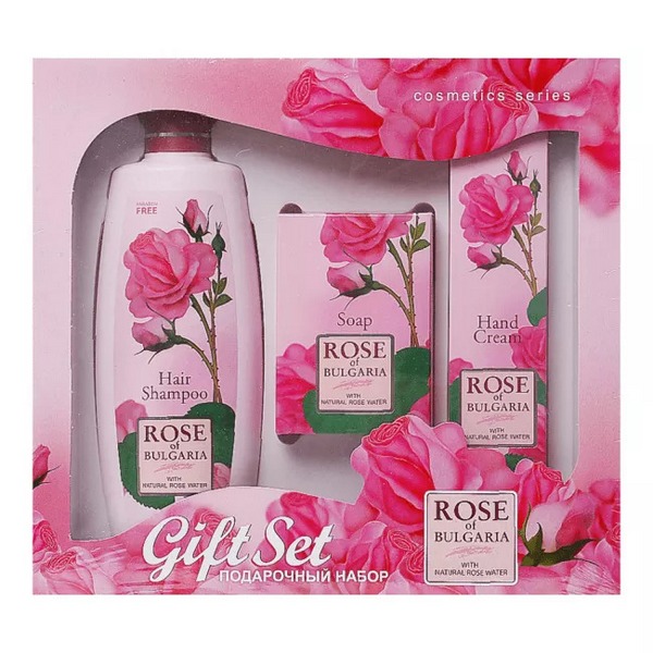 Biofresh Rose of Bulgaria Haar Shampoo 330ml + Soap 100g + Hand Cream 75ml Gift Set