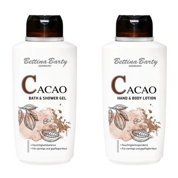 Bettina Barty Cacao Bath & Shower Gel + Hand & Body Lotion, each 500 ml