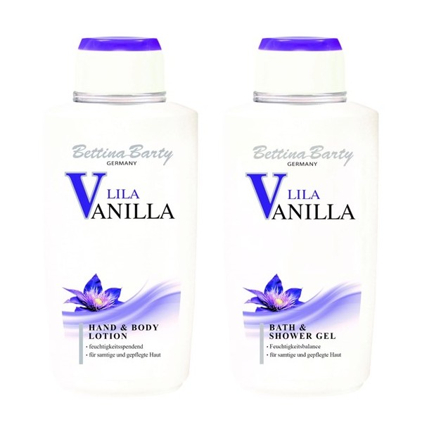 Bettina Barty Lila Vanilla Bath & Shower Gel & Hand & Body Lotion je 500 ml